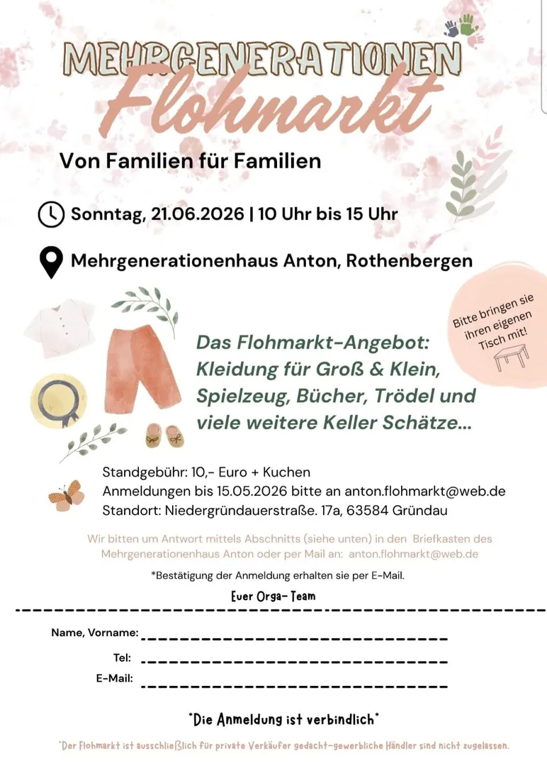 Flohnmarkt unter dem Motto: 
