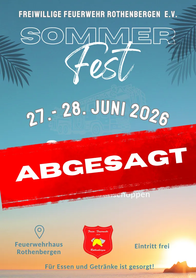 Absage Sommerfest Freiwillige Feuerwehr Rothenbergen