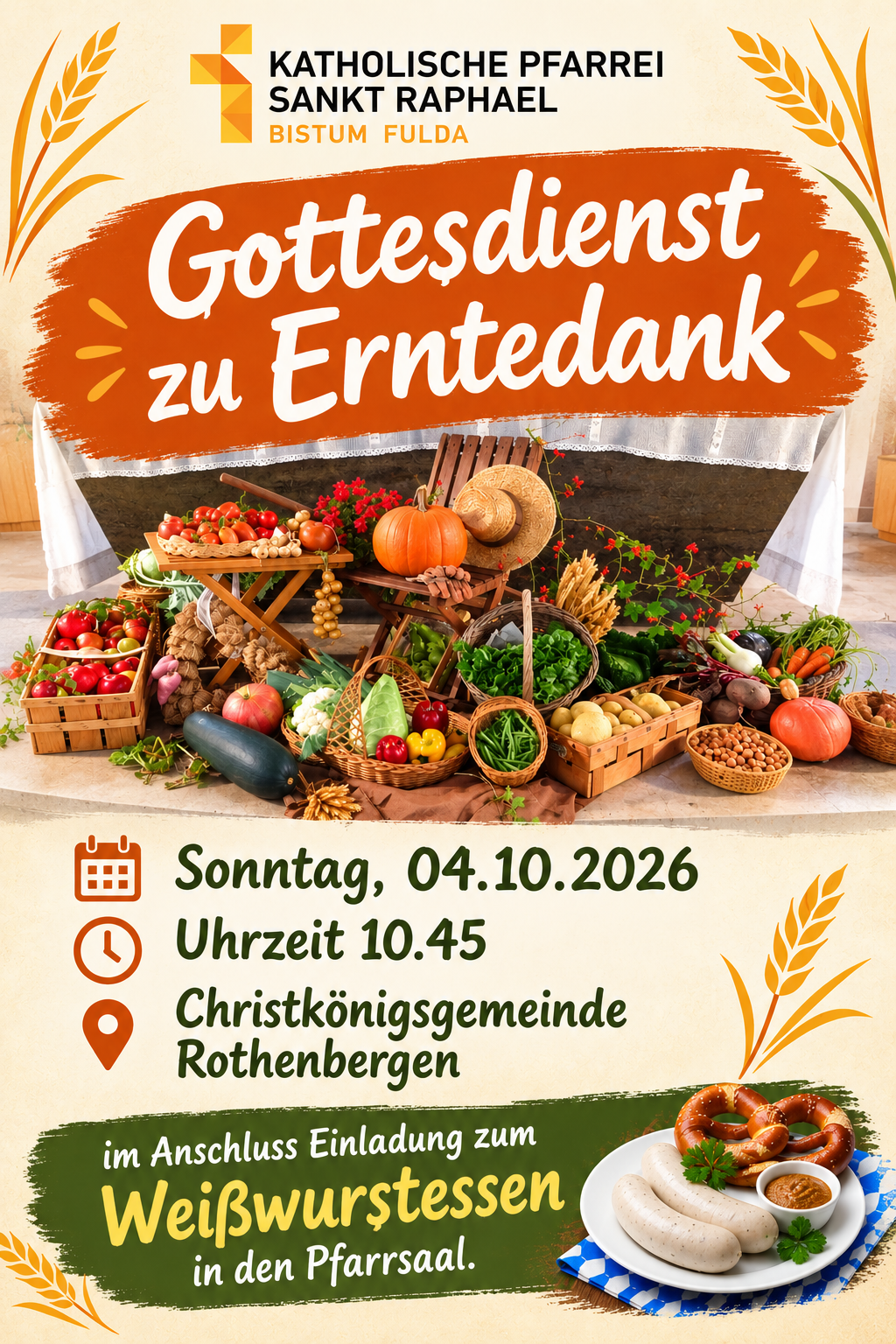 Erntedankgottesdienst mit Weißwurstessen