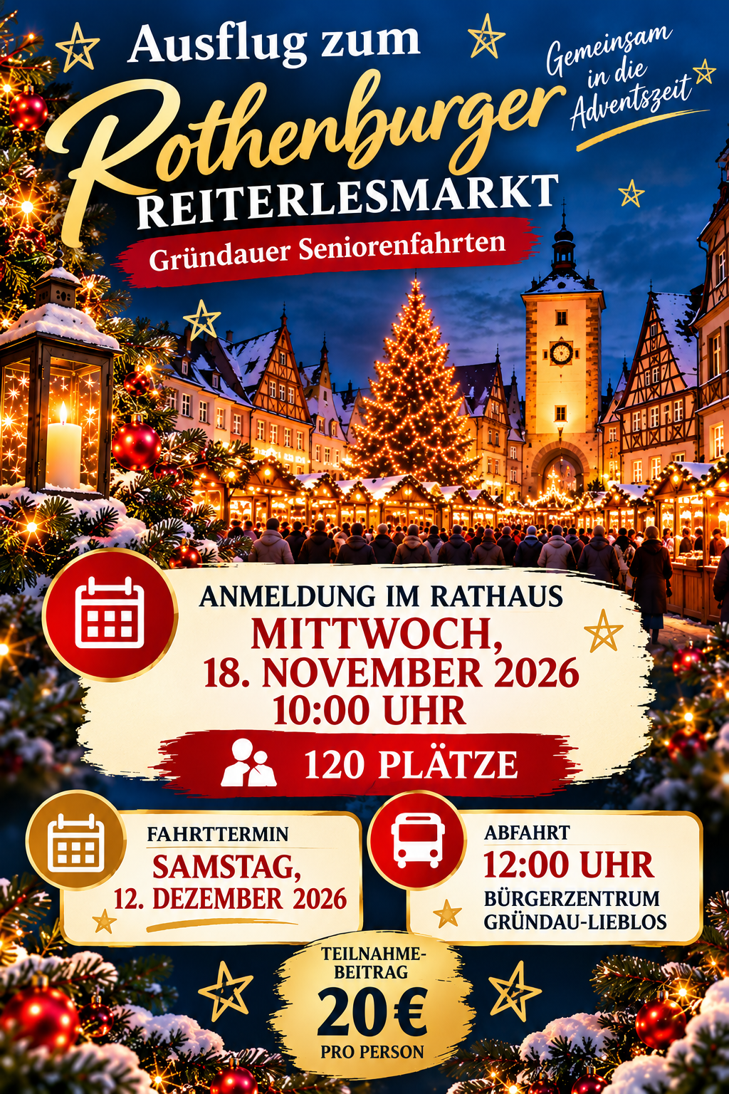 🎄 Weihnachtszauber in Rothenburg – Seniorenausflug zum Reiterlesmarkt