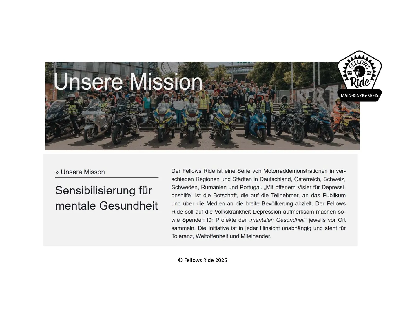 Fellows Ride Main-Kinzig-Kreis – Mit offenem Visier für mentale Gesundheit