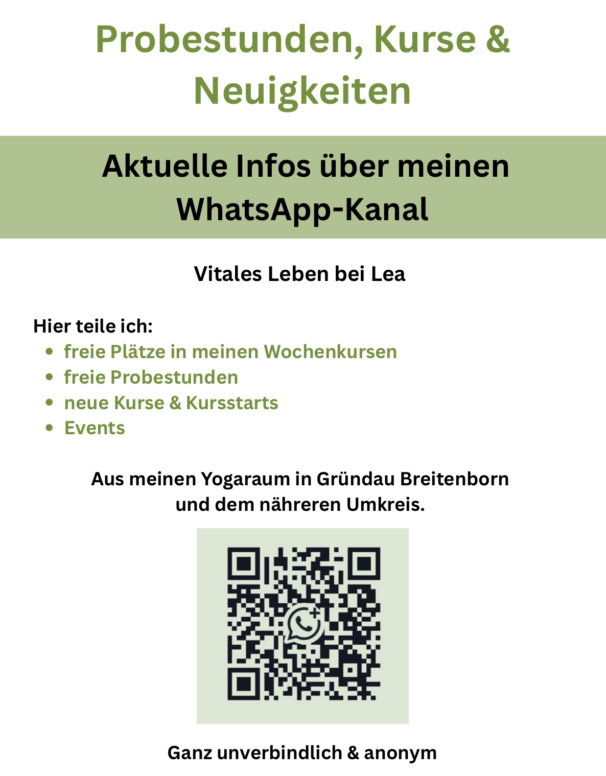Neue Yoga- und Stuhlyoga-Kurse ab 31. August