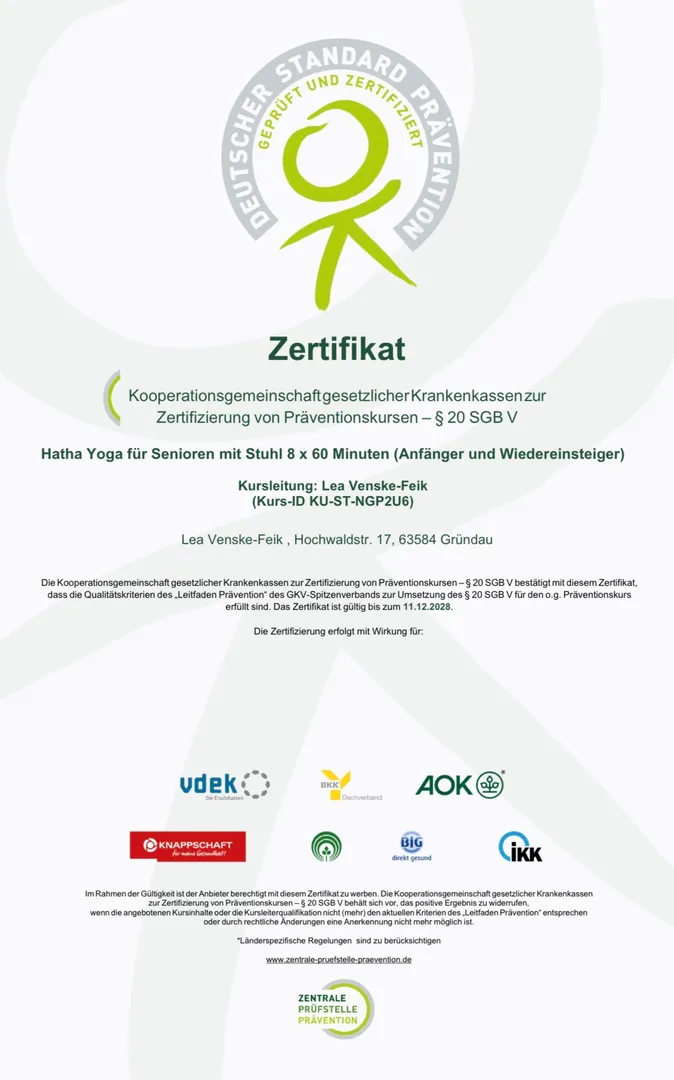 Stuhl-Yoga für Seniorinnen und Senioren - jetzt wieder im Mehrgenerationenhaus ANTON