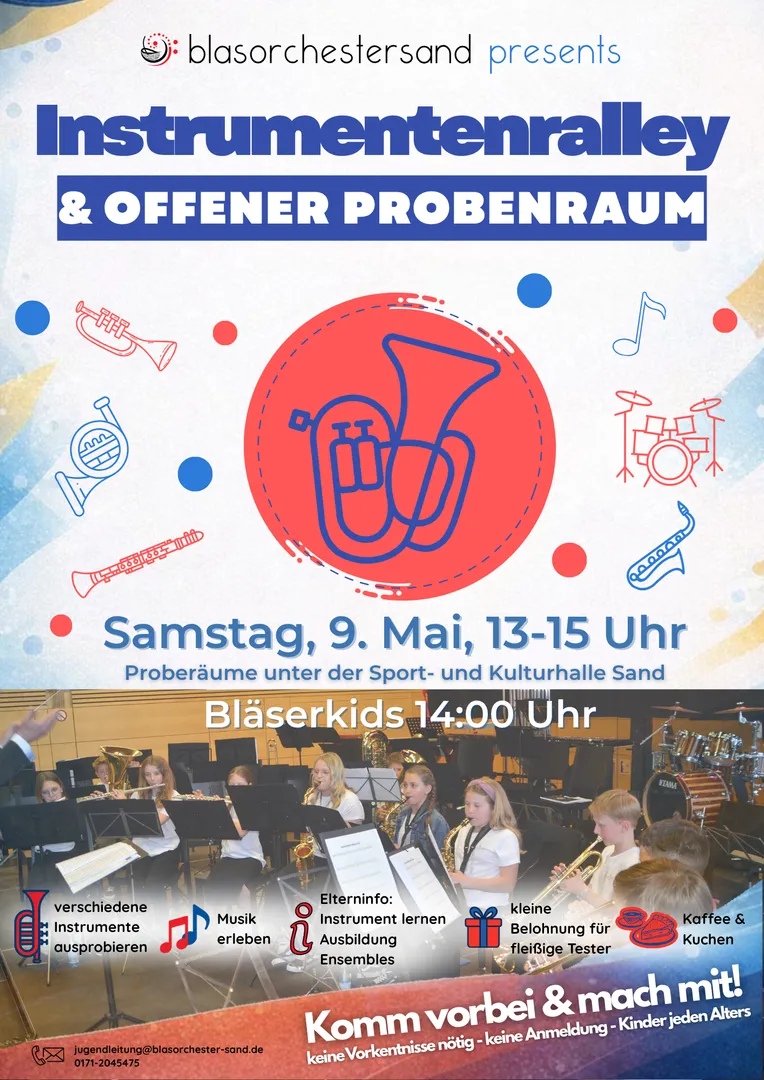Instrumentenrallye & offener Probenraum beim Blasorchester Sand am Main e.V. 🎺