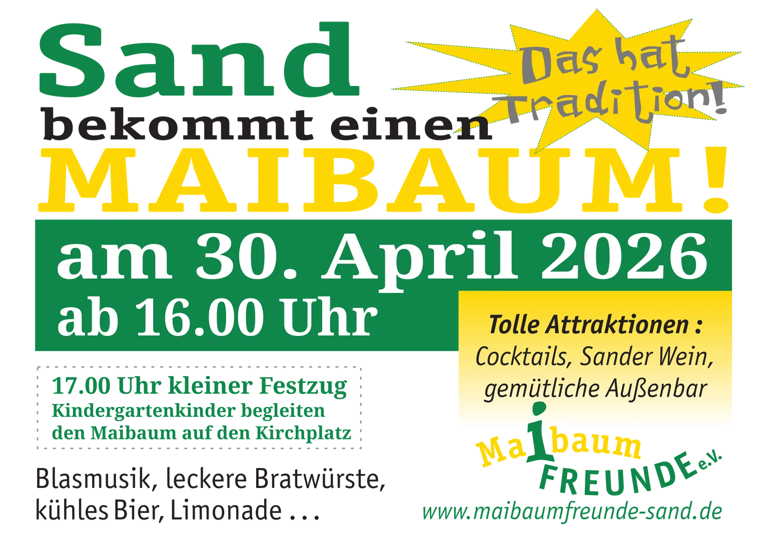 Sand erhält einen Maibaum!