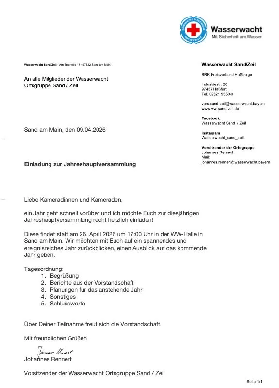 Jahreshauptversammlung 