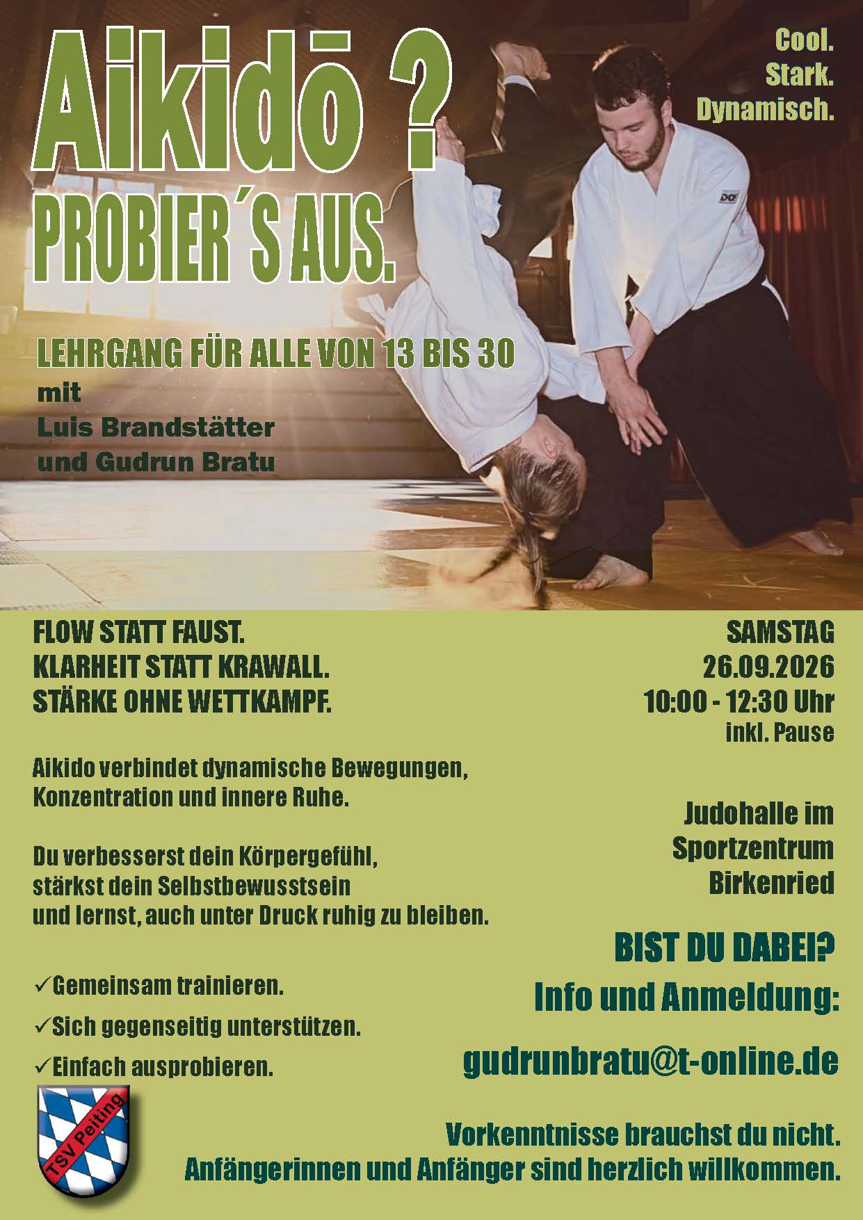 Aikido Lehrgang für alle zwischen 13 und 30