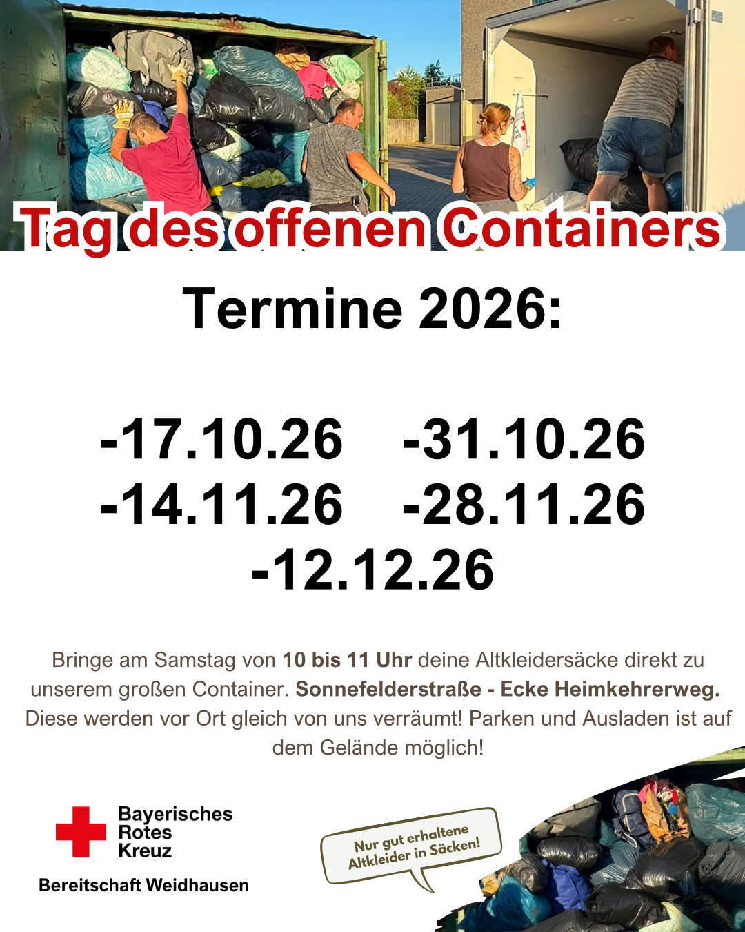 Neue Termine - Tag des offenen Containers