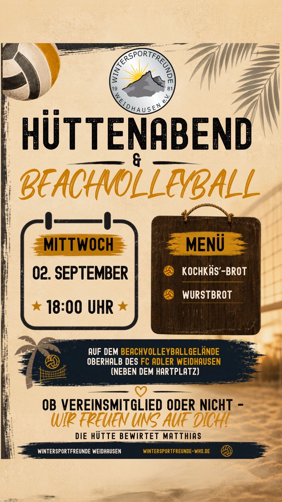 Hüttenabend & Beachvolleyball
