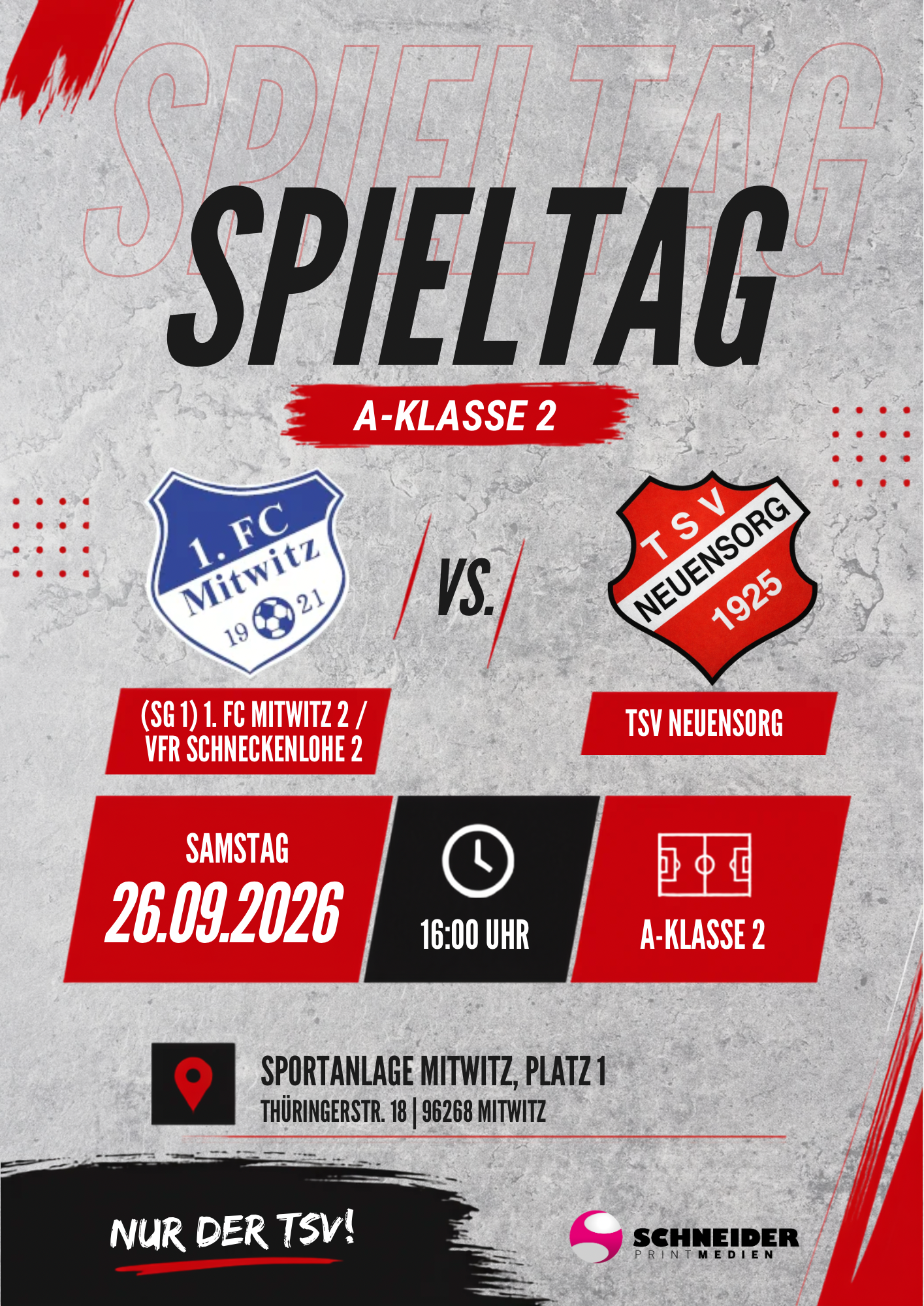 ⚽ SPIELTAG – SAMSTAG & SONNTAG 🔴⚪