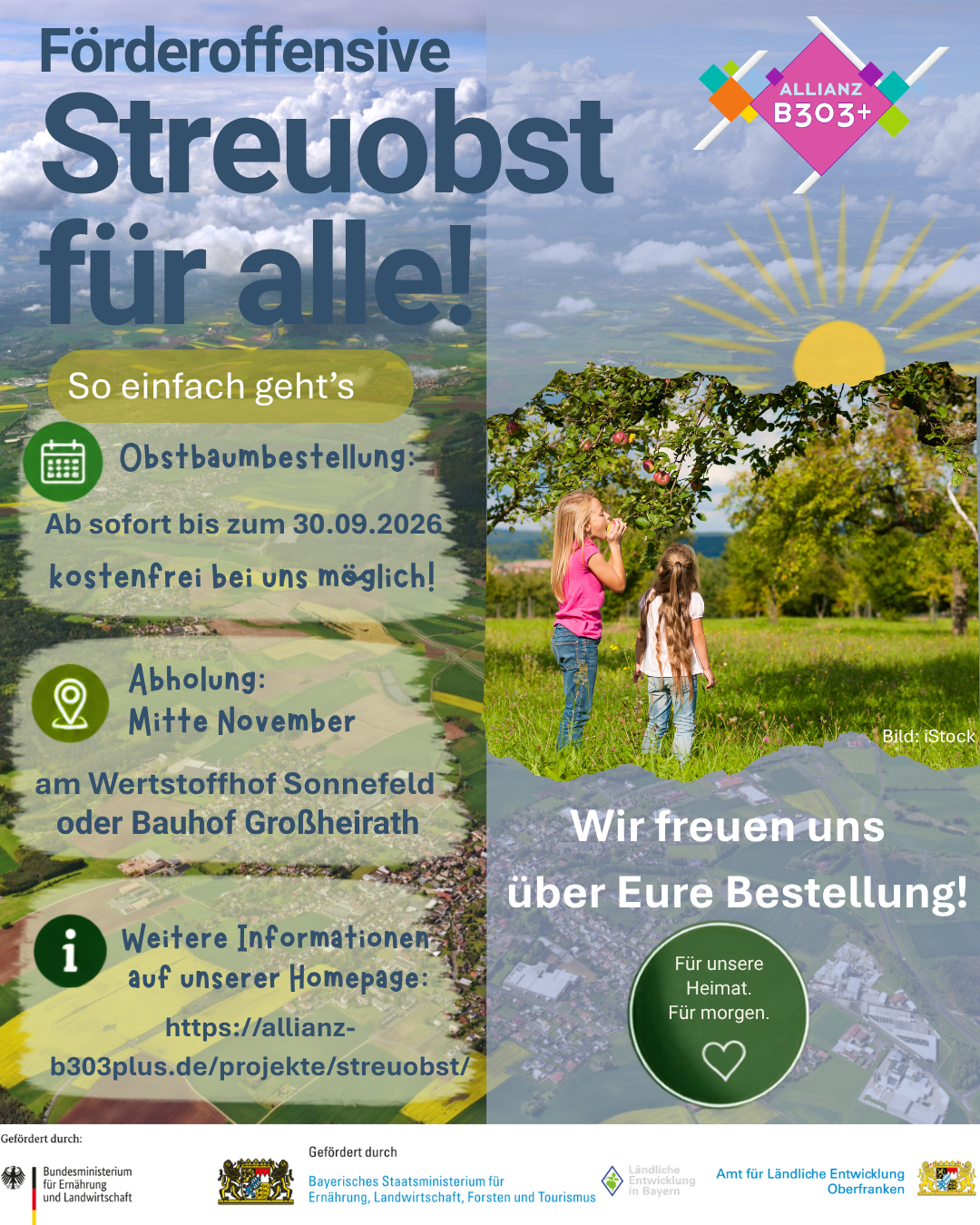 🍏🌳 Förderoffensive „Streuobst für alle!“ – Holt euch euren kostenlosen Obstbaum! 🌳🍏