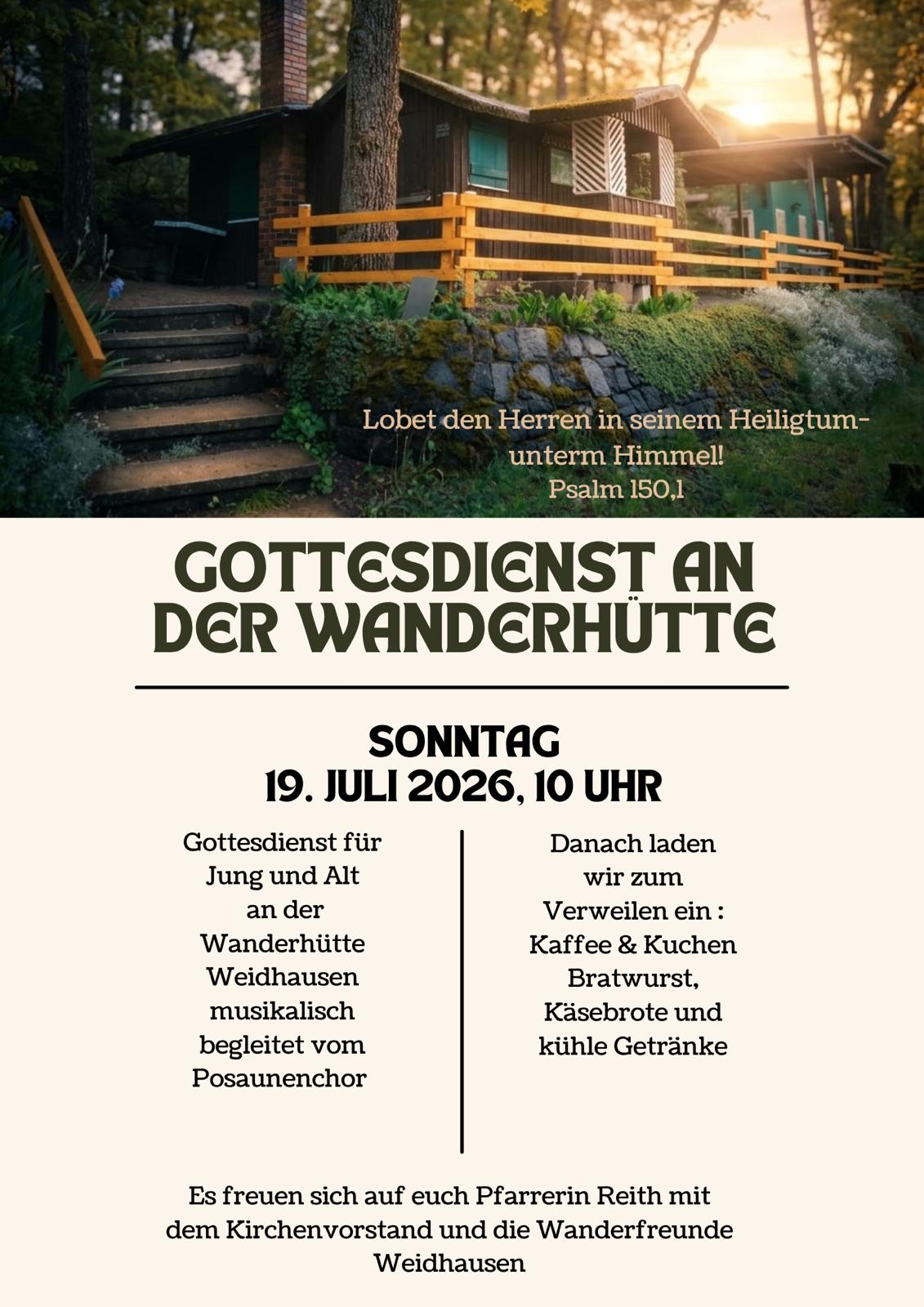 Gottesdienst an der Wanderhütte