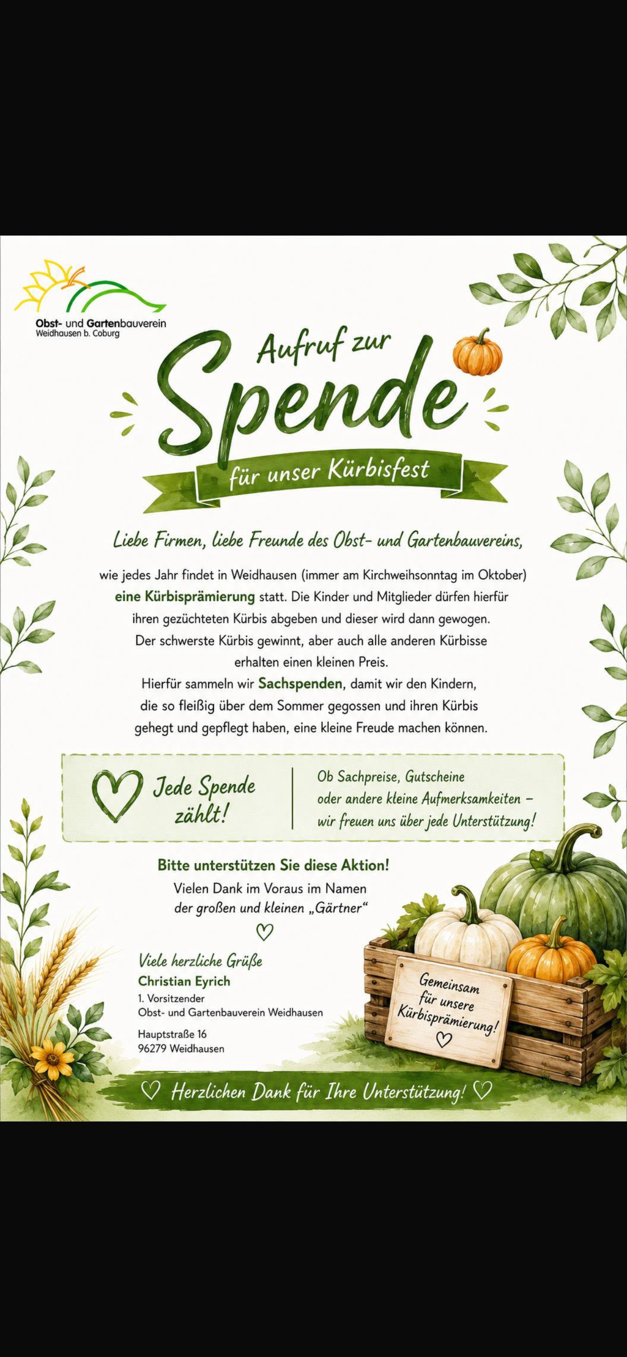 Kuchenbäcker / Spendenaufruf 