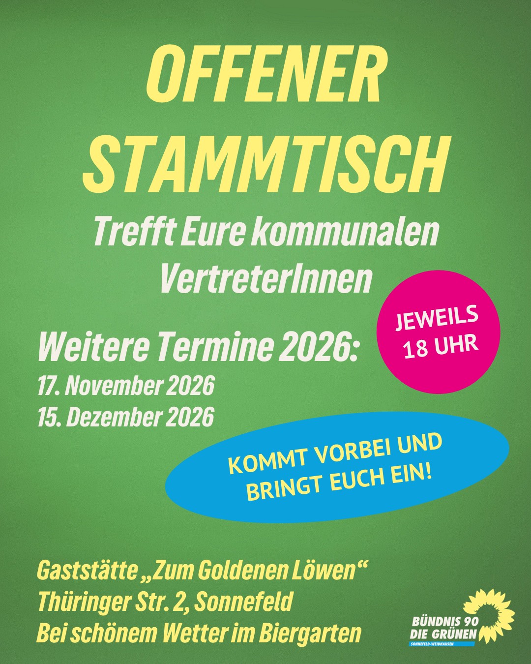 Offener Stammtisch am 20.10.2026