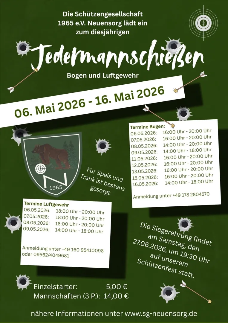 Jedermannschießen Bogen und Luftgewehr
