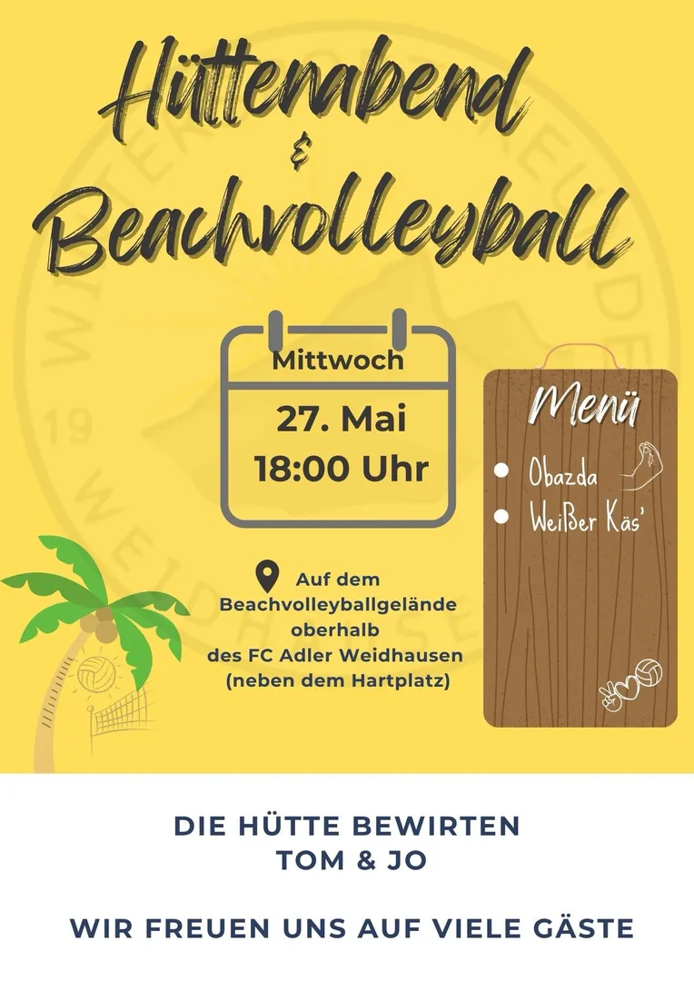 Beachvolleyball & Hüttenabend