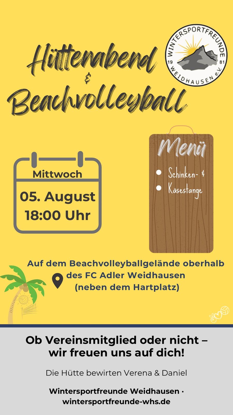 Beachvolleyball & Hüttenabend