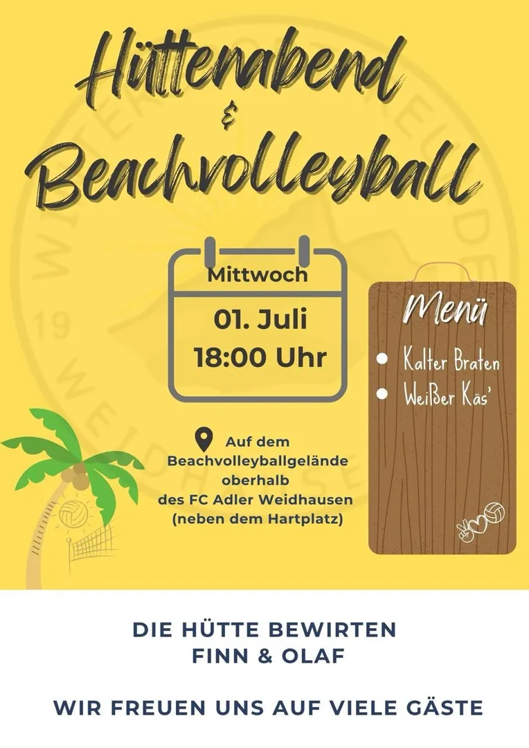 Beachvolleyball & Hüttenabend 