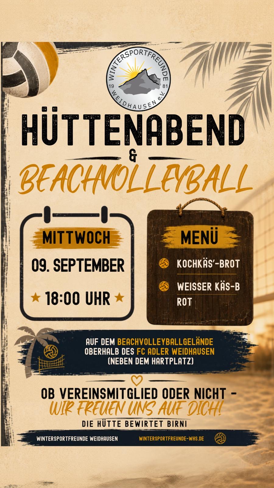 Hüttenabend & Beachvolleyball