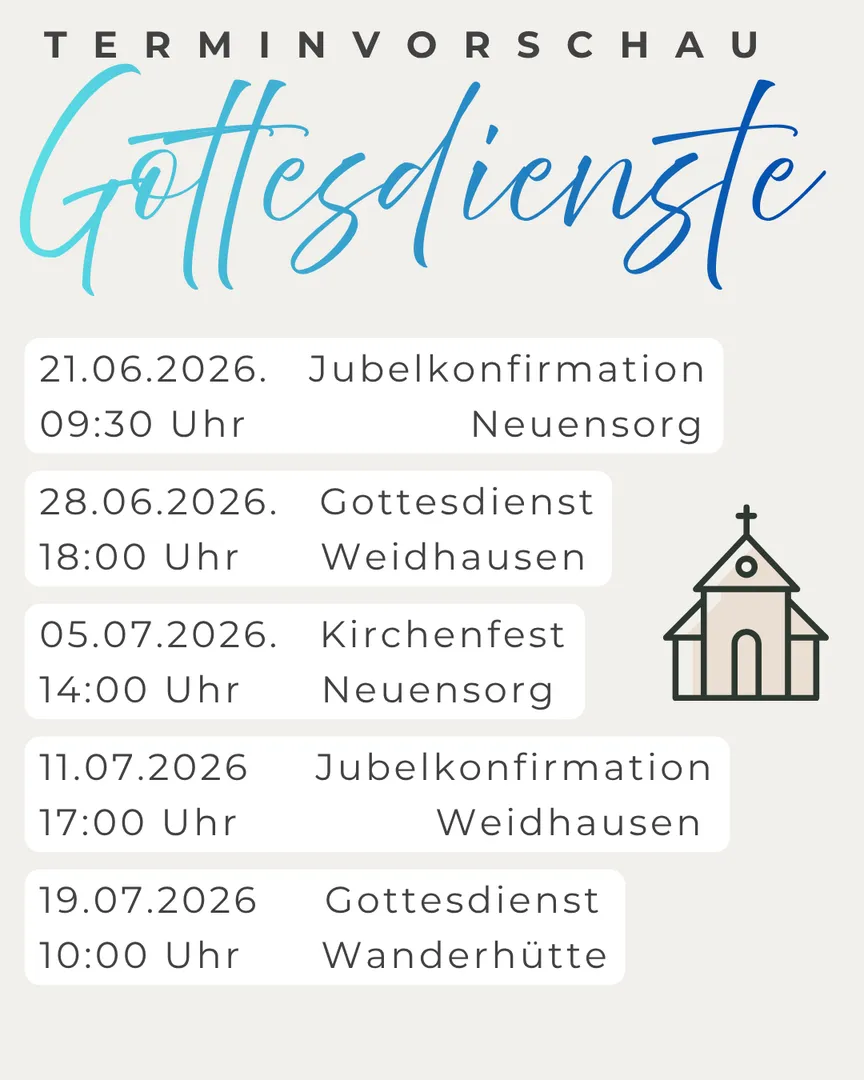 Aktuelle Gottesdienste und Veranstaltungen 