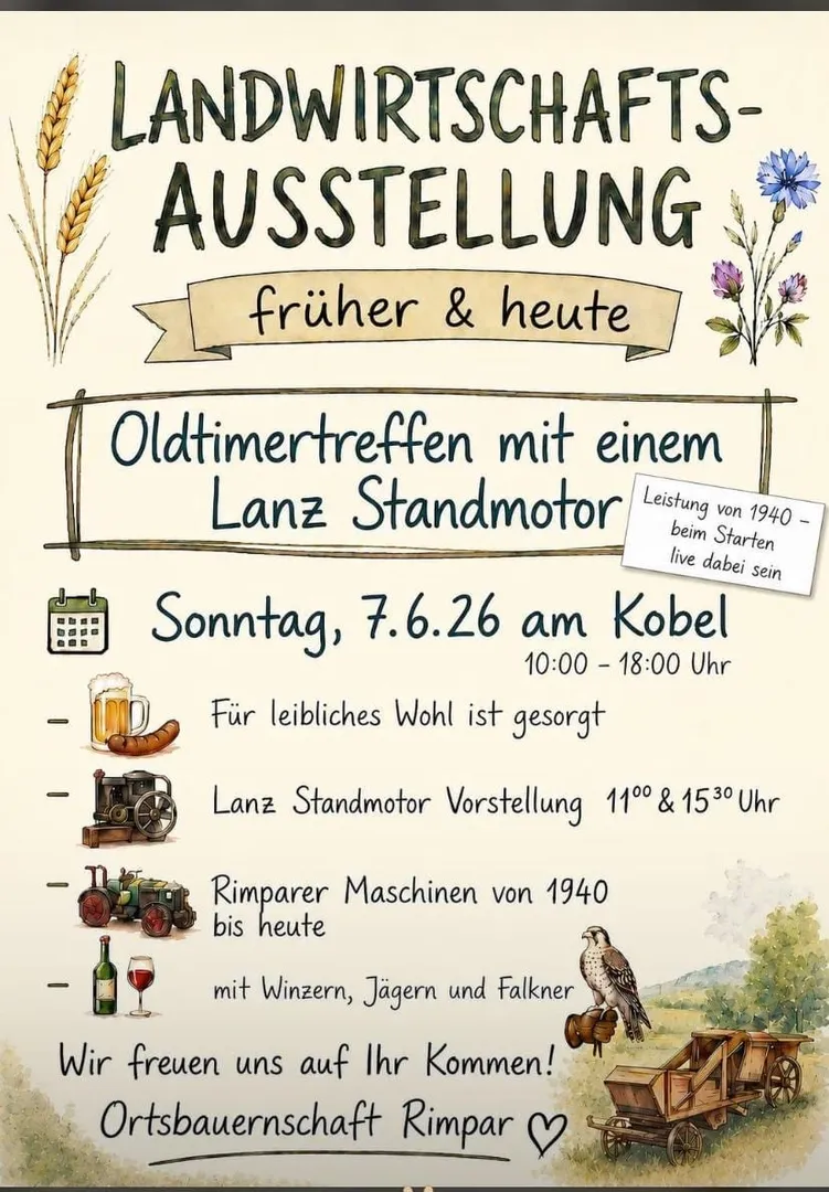 Landwirtschaftsausstellung (früher & heute) - Oldtimertreffen mit einem Lanz Standmotor