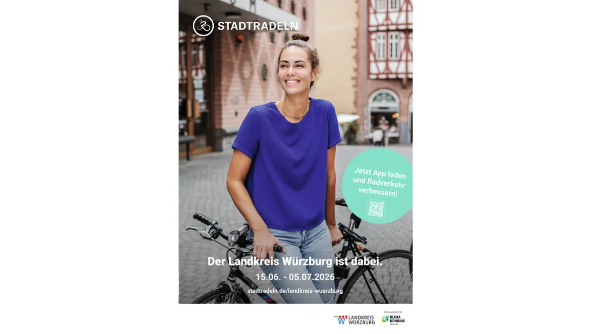 Landkreis Würzburg nimmt erstmals am STADTRADELN 2026 teil