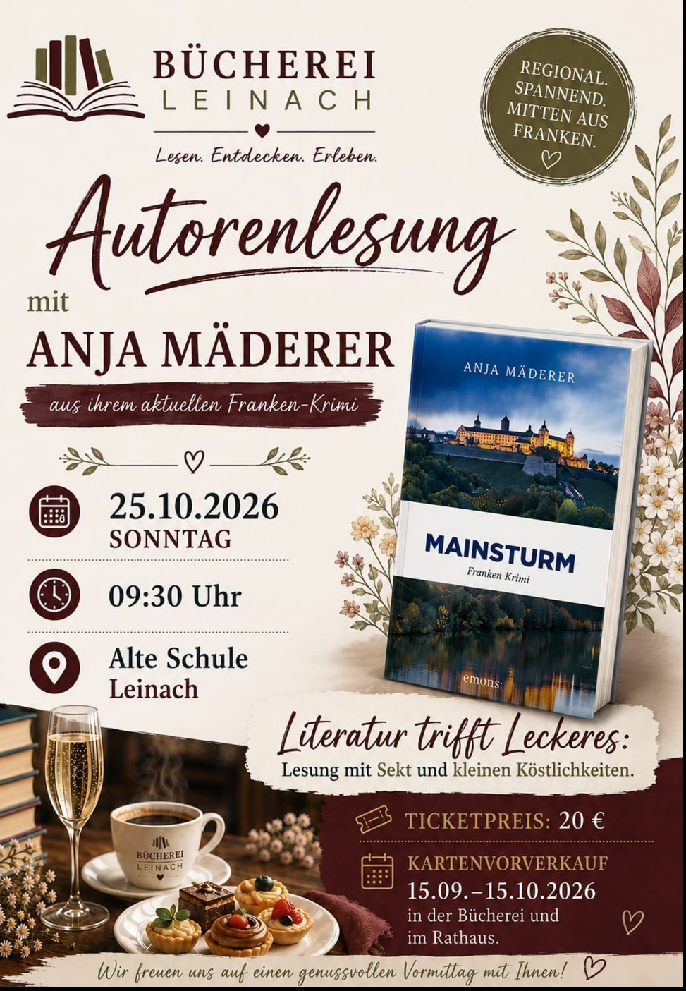 Autorenlesung mit Anja Mäderer am 25.10.2026