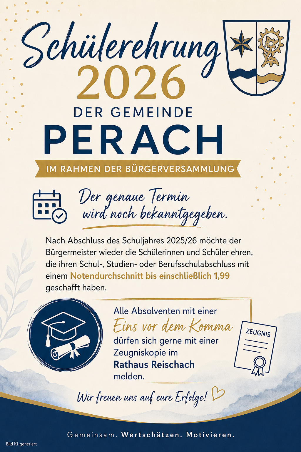Aufruf für alle Schulabsolventen mit einer 1 vor dem Komma!