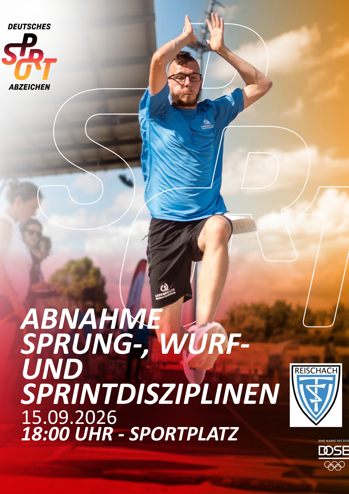 9. und 15. September zwei zusätzliche Termine Abnahme Sportabzeichen