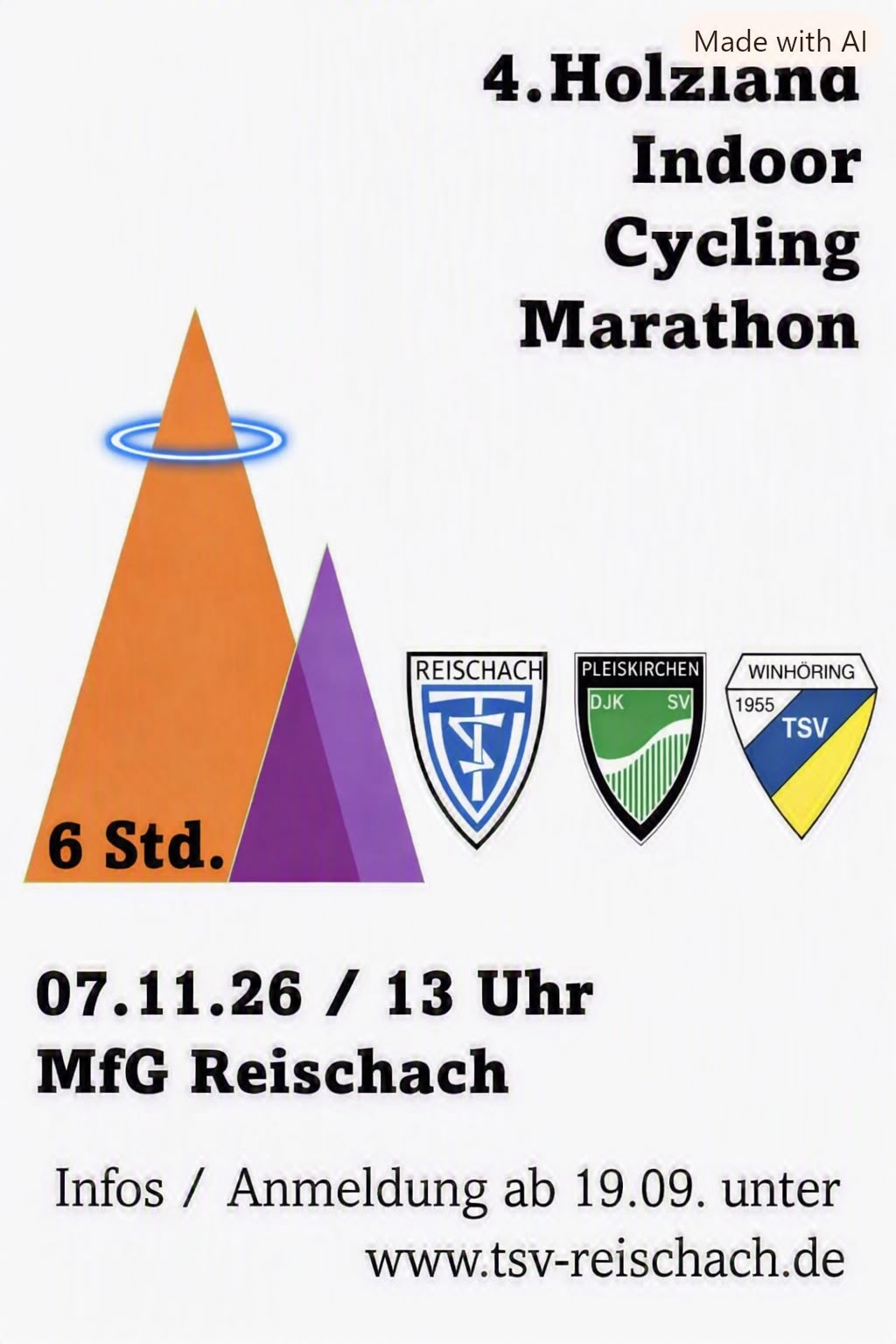 4. Holzland Indoor-Cycling Marathon - Anmeldung ab 19. September möglich
