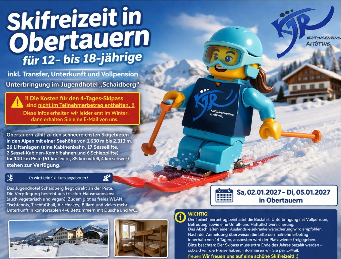 Auf Reisen mit dem Kreisjugendring gehen: jetzt schon anmelden für Fahrt in den Europapark oder Skifreizeit 2027