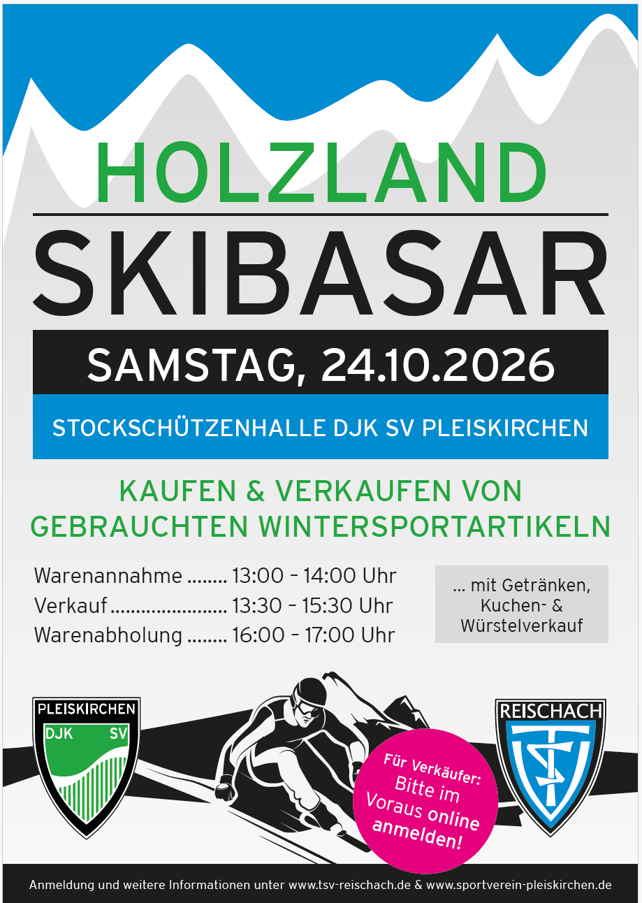 Holzland Skibasar am 24. Oktober - Anmeldung für Verkäufer freigeschaltet