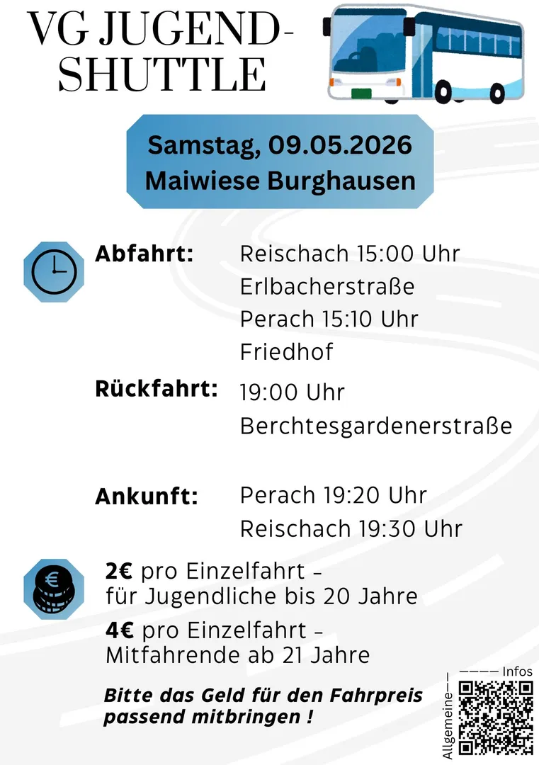 Jugendshuttle: Fahrt zur Maiwiesn nach Burghausen