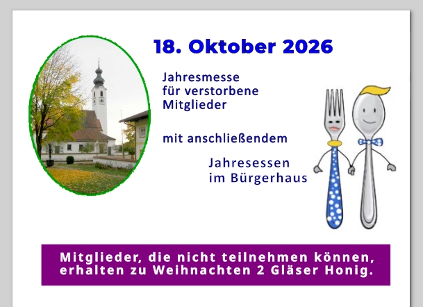 Jahresmesse / Jahresessen 2026
