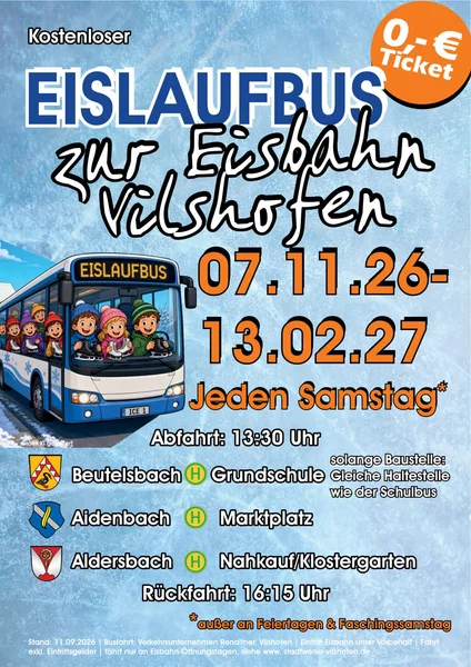 Kostenloser Eislaufbaus zur Eisbahn Vilshofen