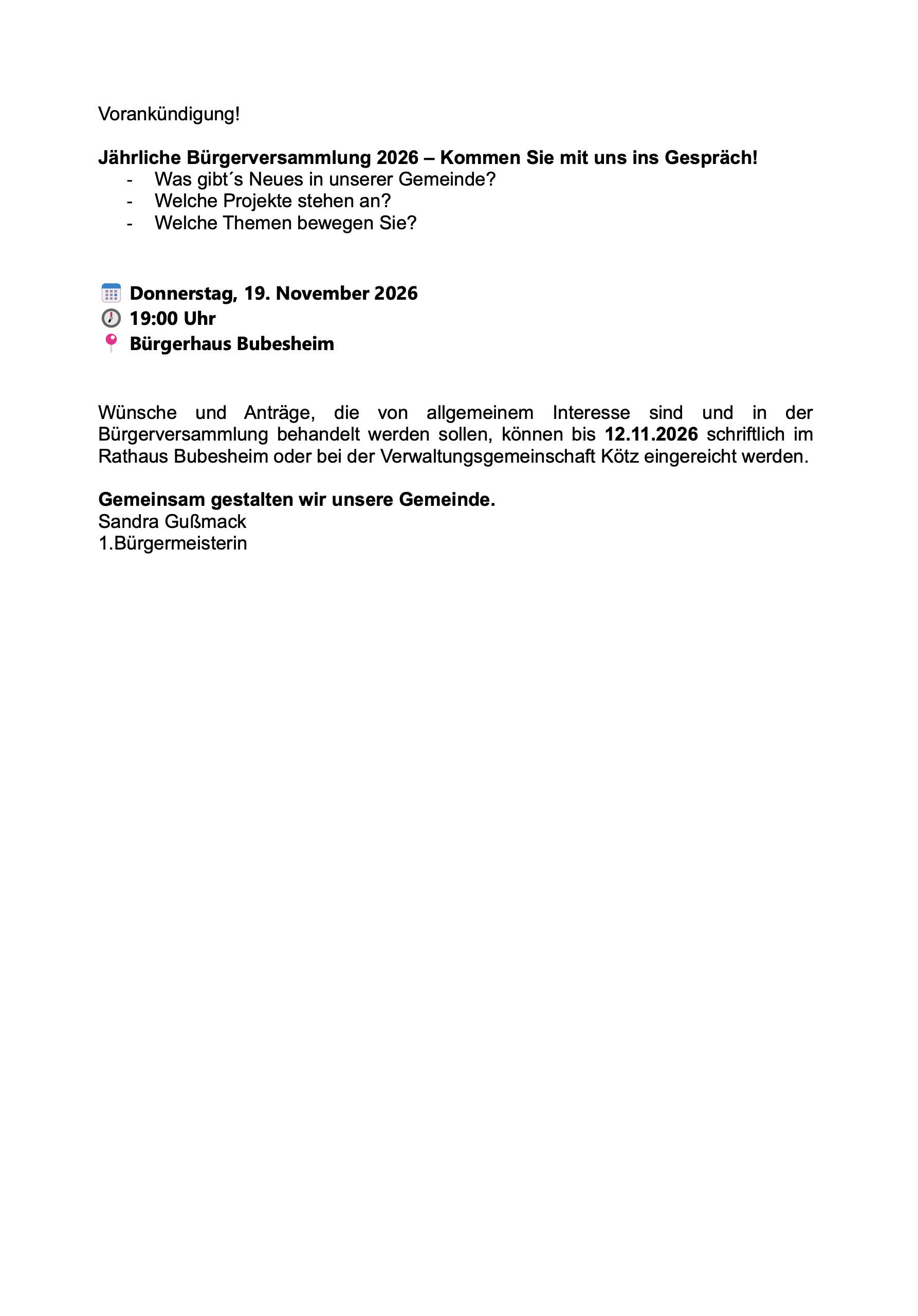 Bürgerversammlung