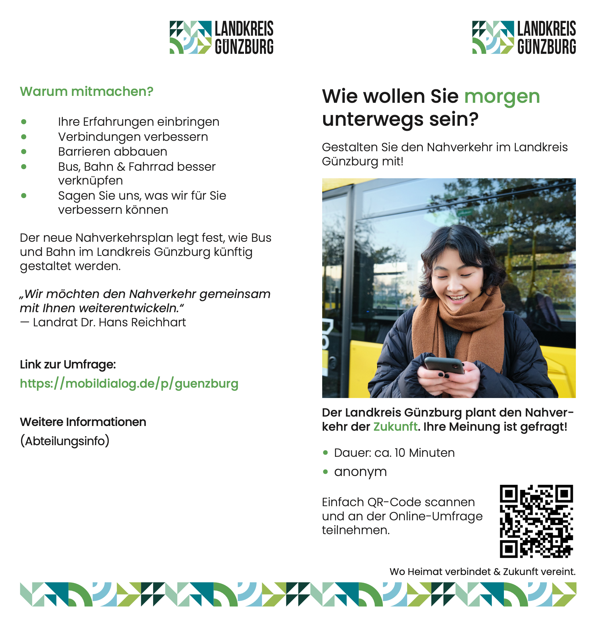 Wie wollen Sie morgen unterwegs sein? Gestalten Sie den Nahverkehr im Landkreis Günzburg mit!
