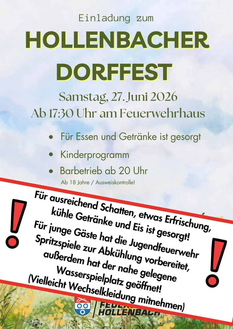 Dorffest Hollenbach - alle Infos finden Sie hier!