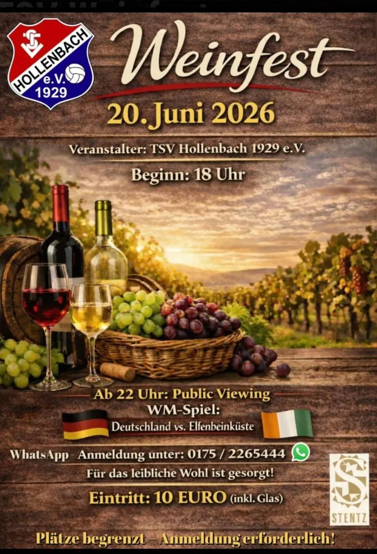 Weinfest des TSV Hollenbach am 20.06.2026