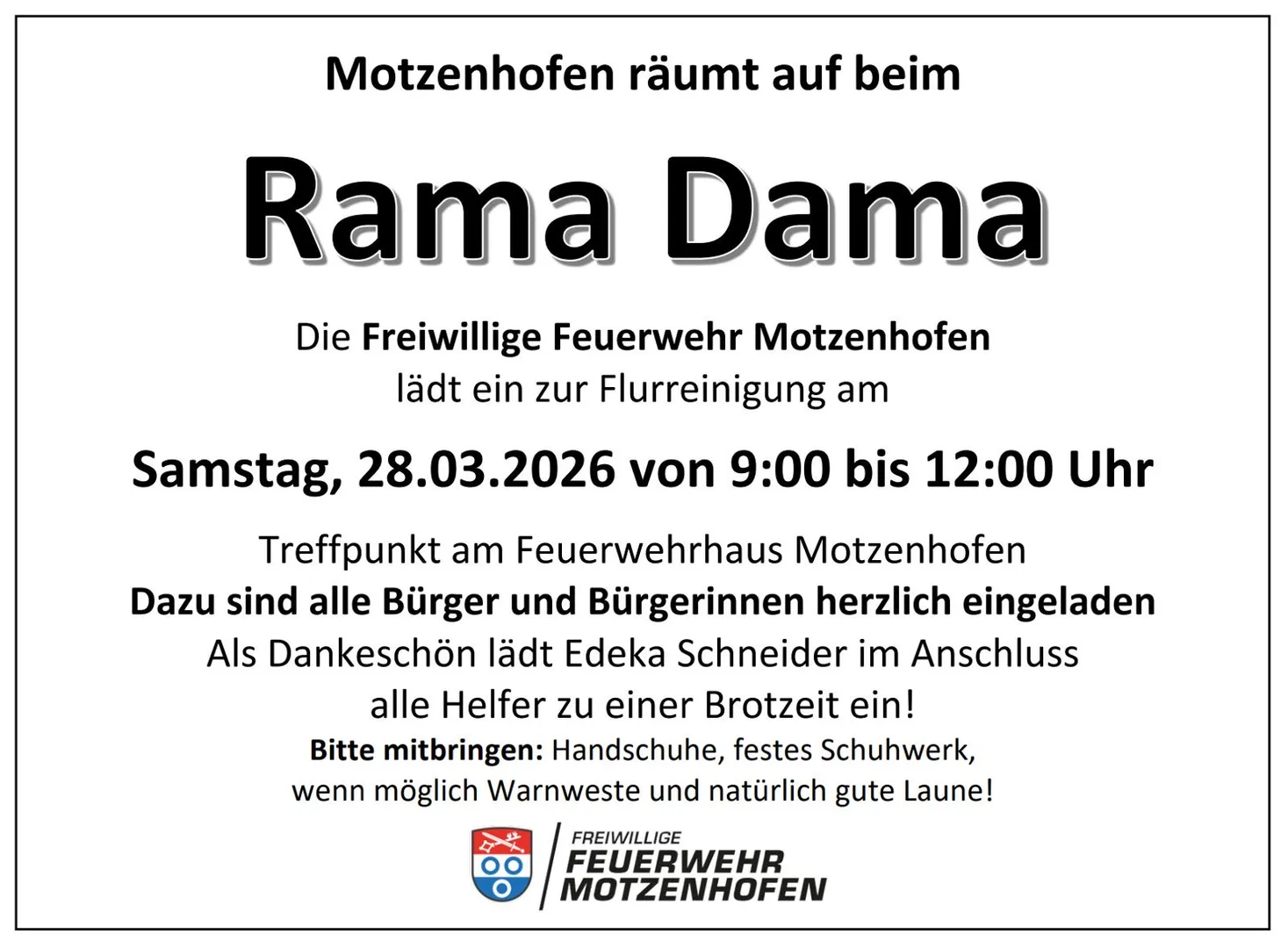Rama Dama Motzenhofen am 28.03.2026