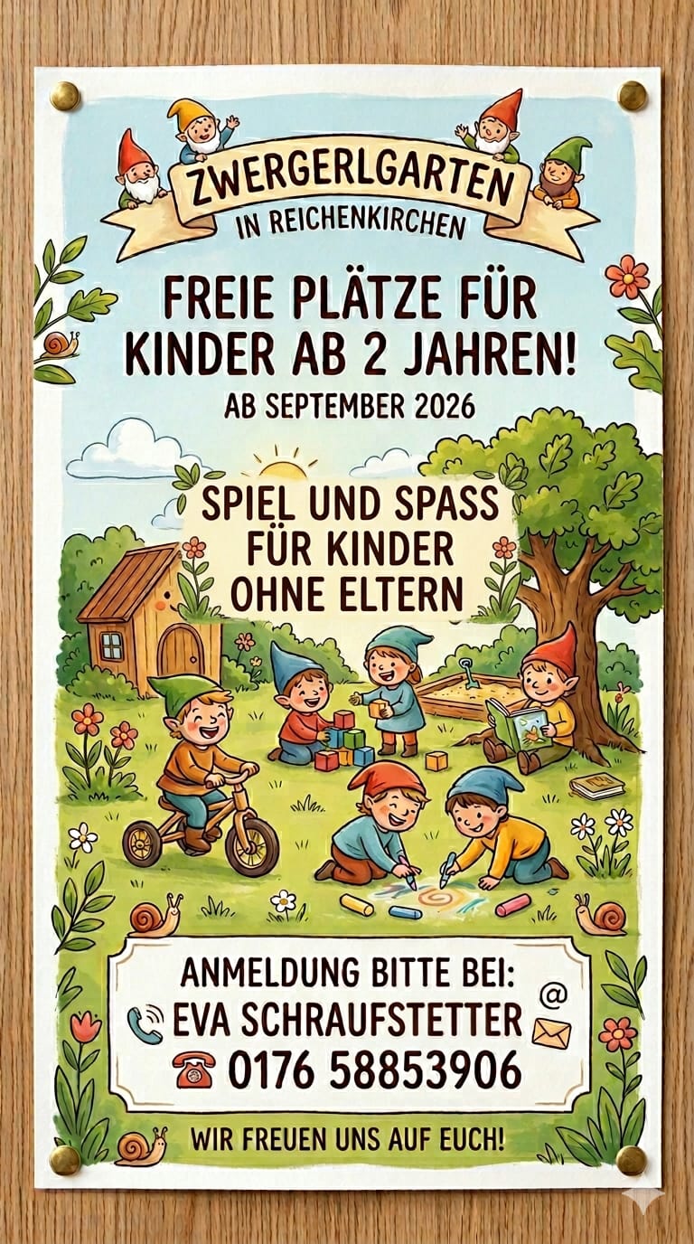 Anmeldung zum Zwergerlgarten an September 2026