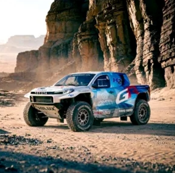 toyo tires branded Rally car in the desert