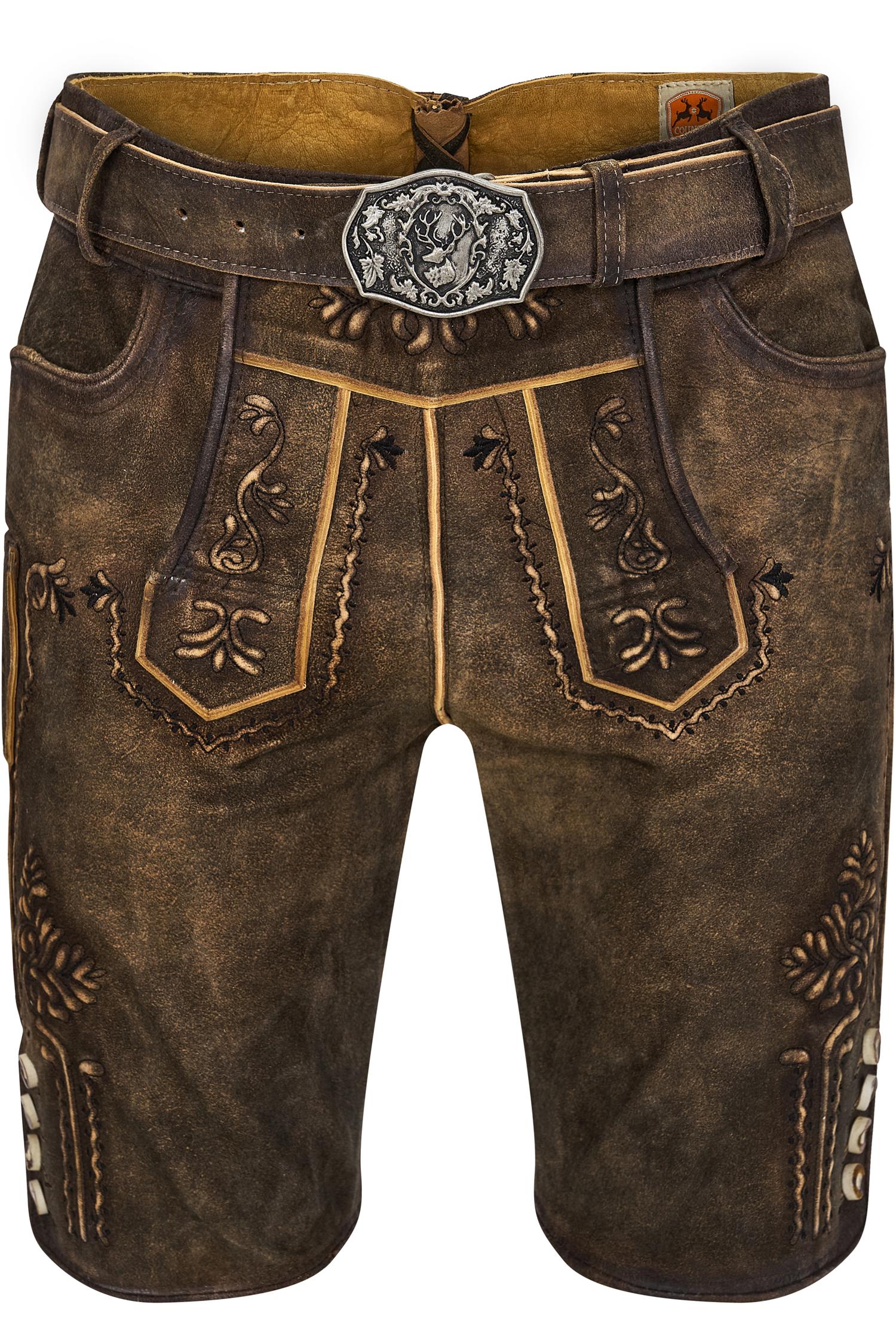 Lederhose Zugersee von Maddox in Dunkelbraun Maddox Lederhose Fuschlsee in Dunkelbraun