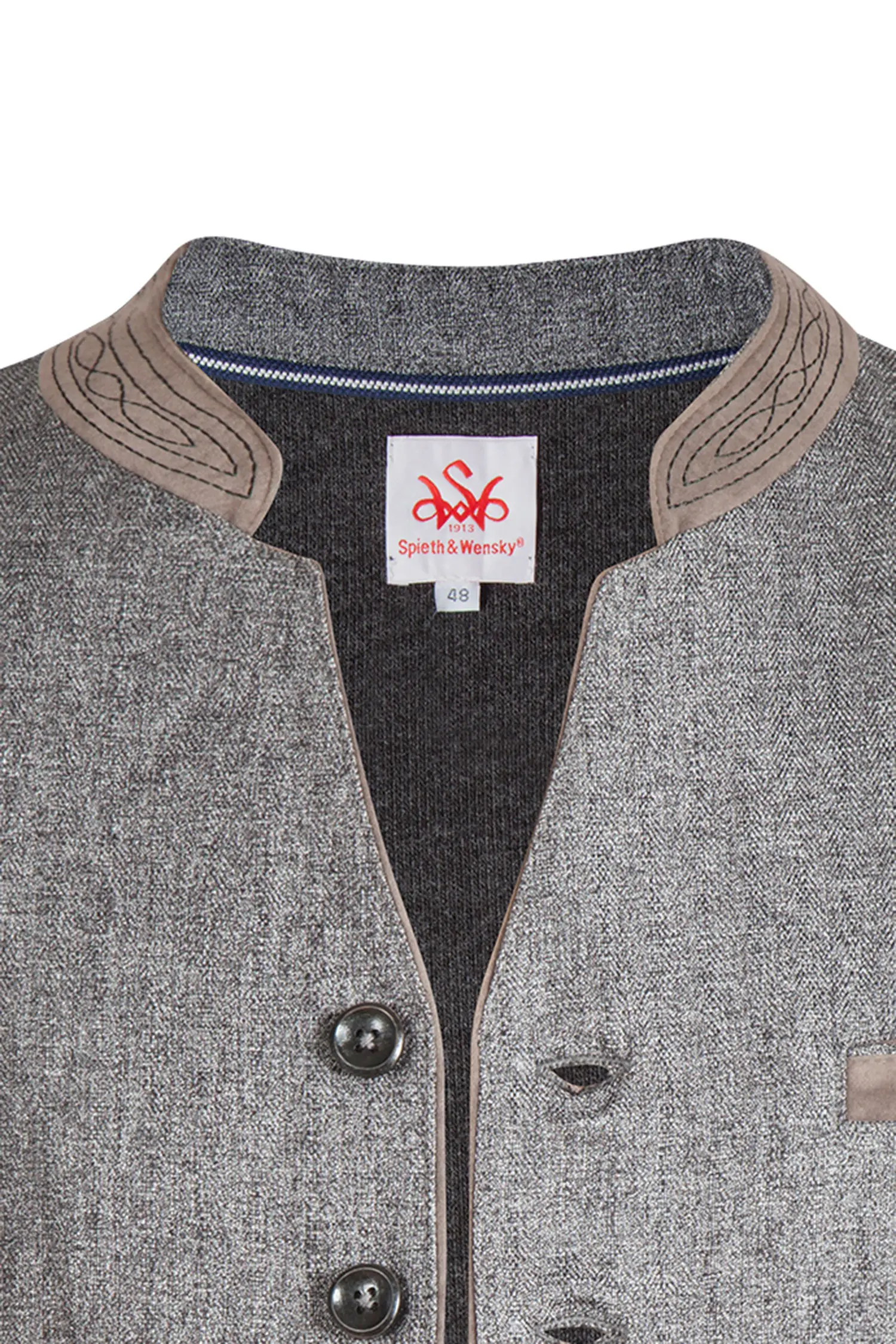 Trachtenweste Allesio in dunkelgrau - Detail Knöpfe