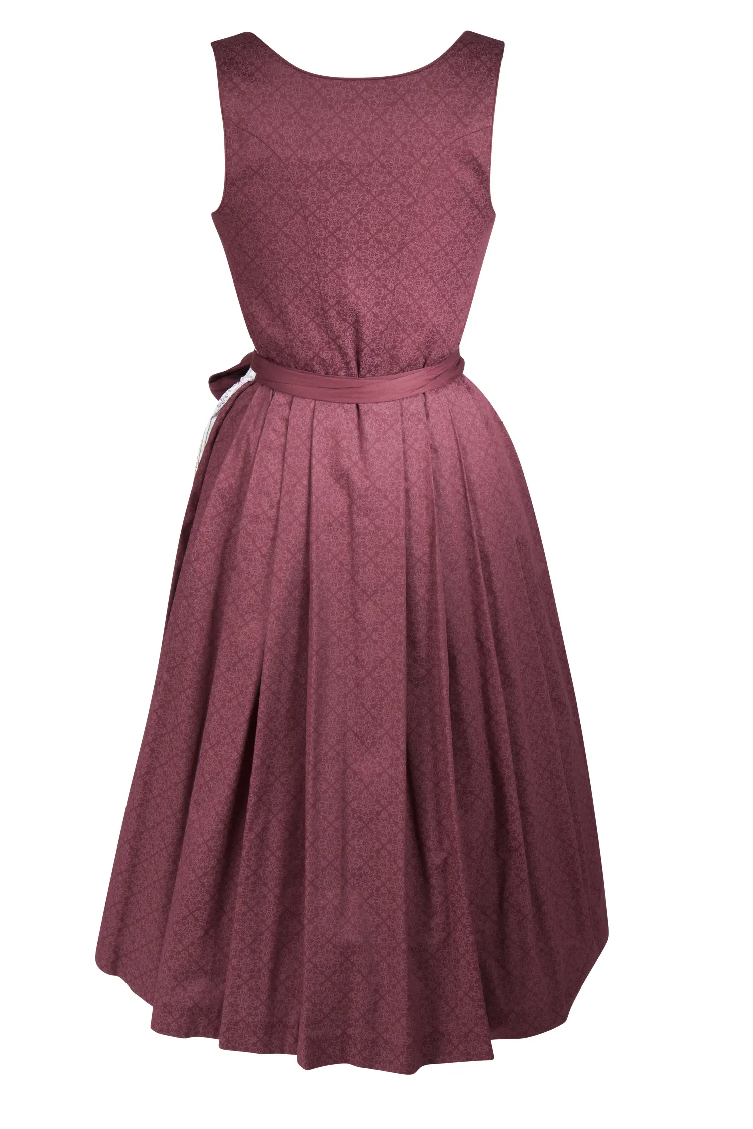 Dirndl Lissy in bordeaux mit heller Schürze - Rückansich