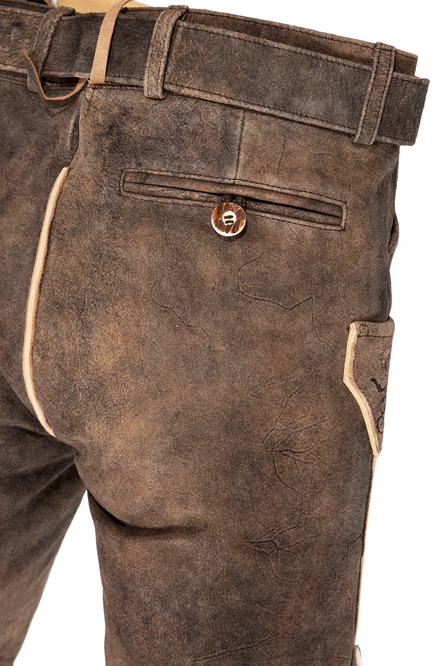 lederhose-tracht-schwarzbraun-1603-1007-4sw-20-02b-4475-d Kurze Trachten Lederhose in schwarzbraun hinten