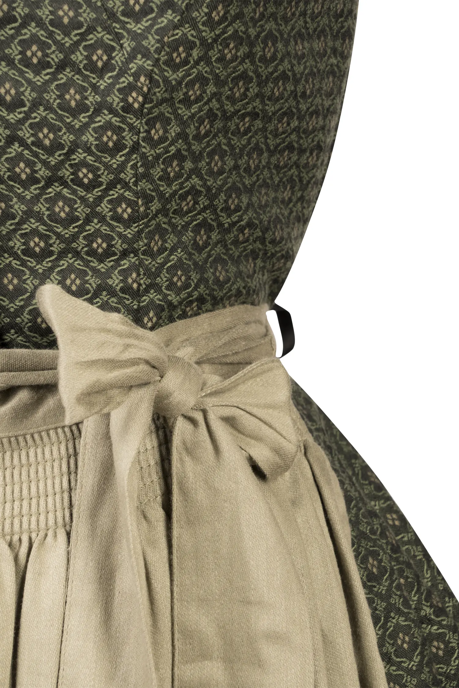 Dirndl Johanna in Moosgrün Detail Mieder