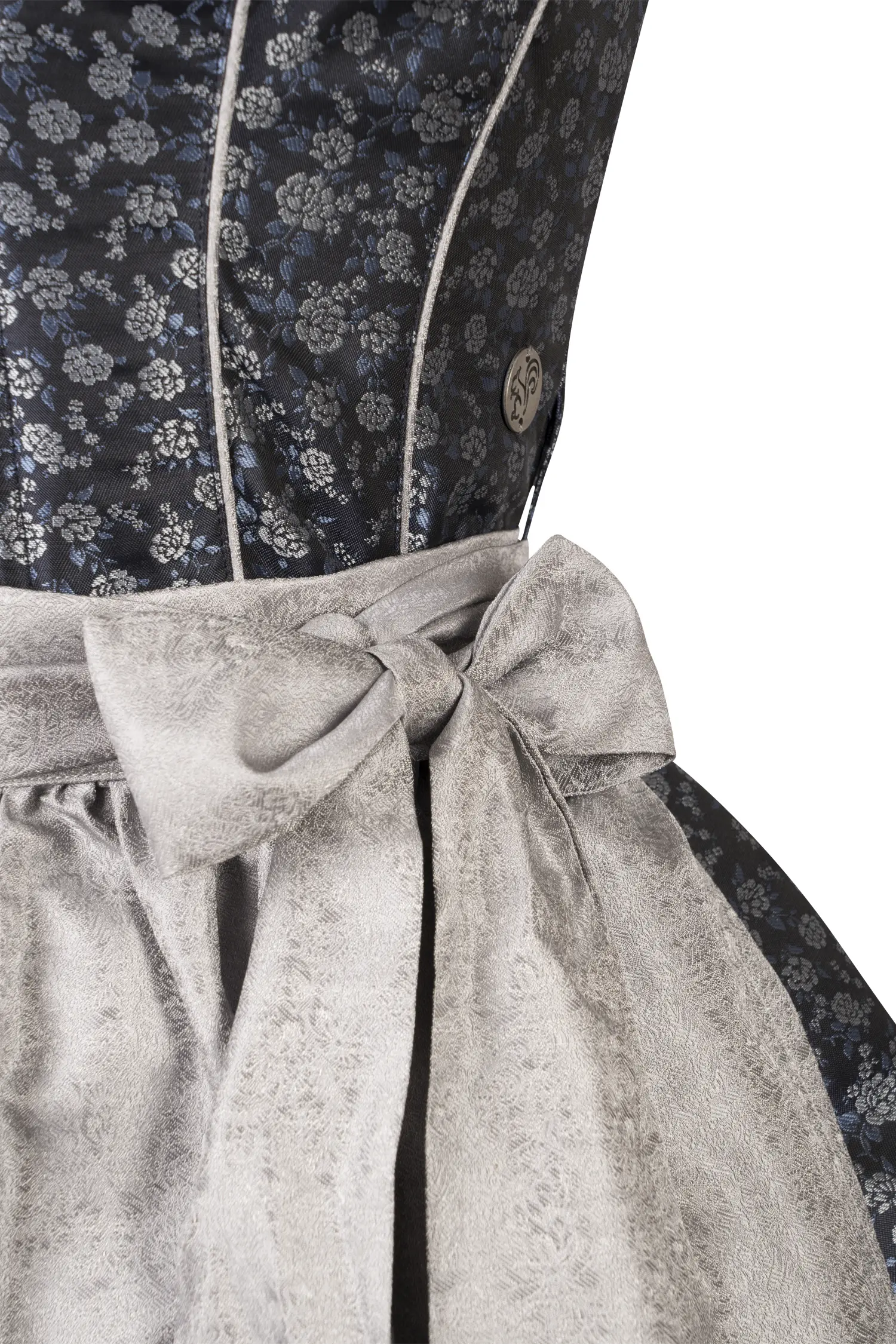 3086-1343-bl8-24-02-2104434 Dirndl in Blau von Marjo Detail Mieder