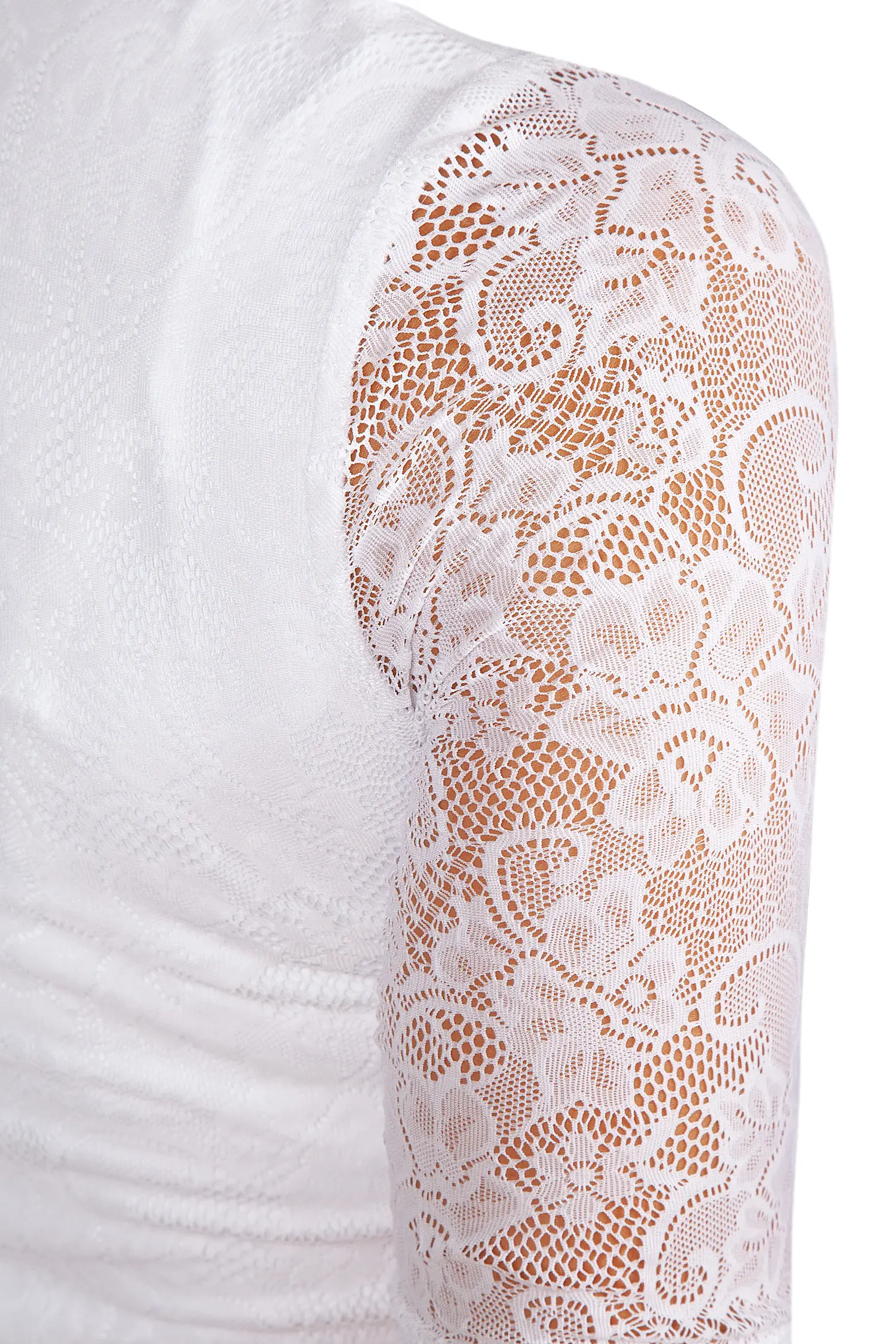 Trachtenbody hochgeschlossen aus Spitze - Detail Arm