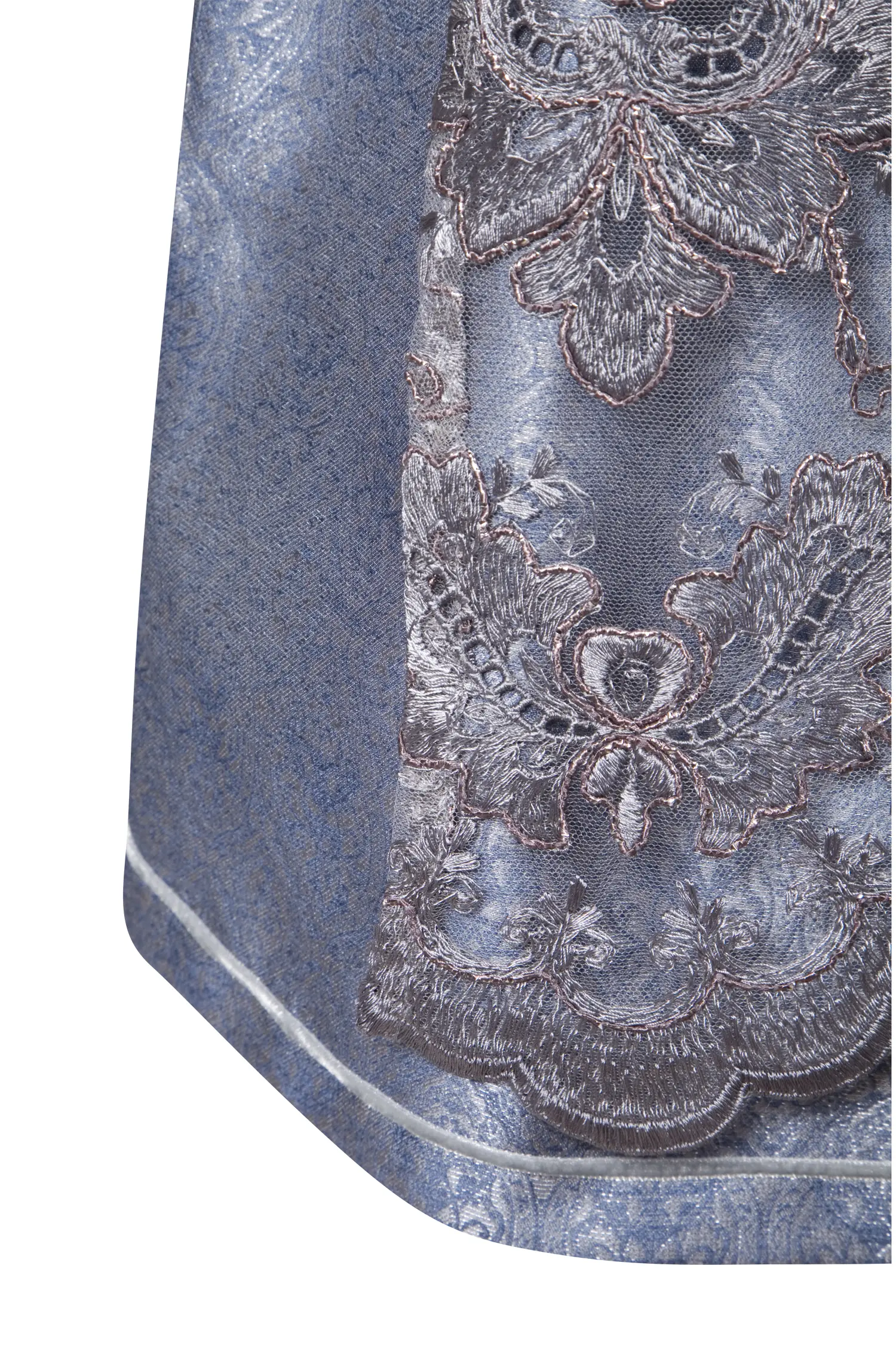 3098-0363-bl4-23-11-290029 Tramontana Dirndl in blau/grau - Detail Rock